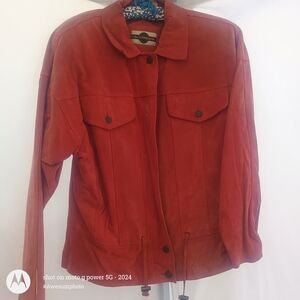 Elegant Red Leather Jacket